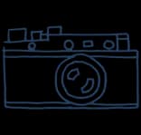 Line illustration of a vintage camera