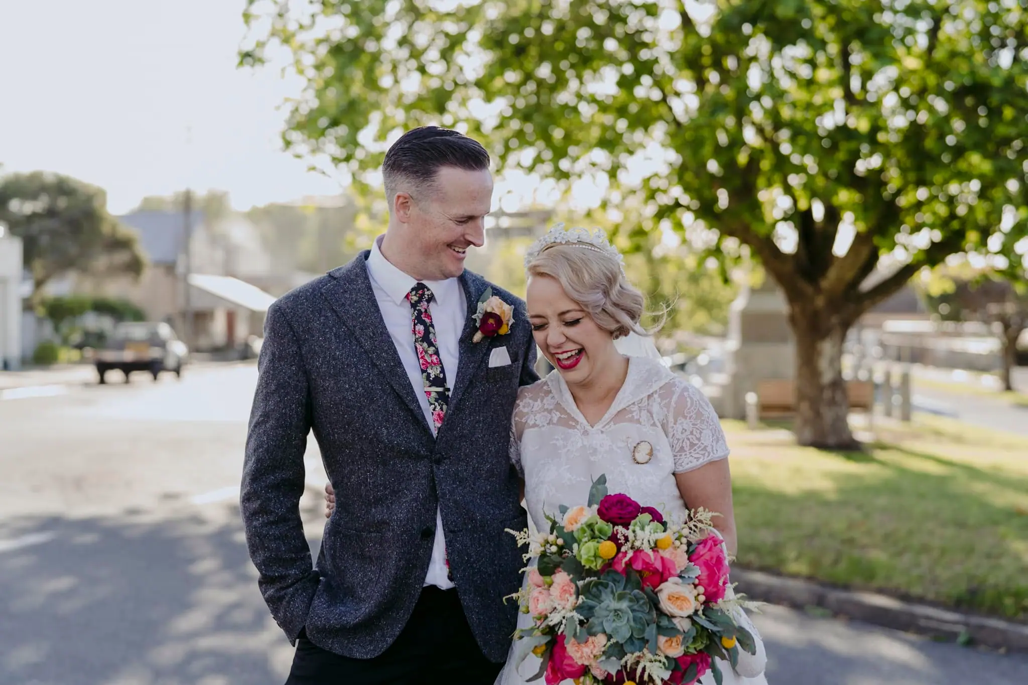 Steph and Andy Hobson on their wedding day