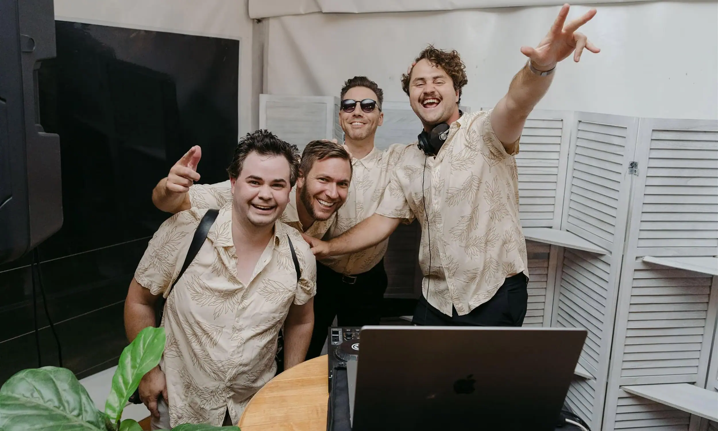 A wedding band and DJ mid-set in the Yarra Valley