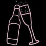 Line illustration of two champagne glasses