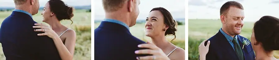Close-up portraits of the couple embracing